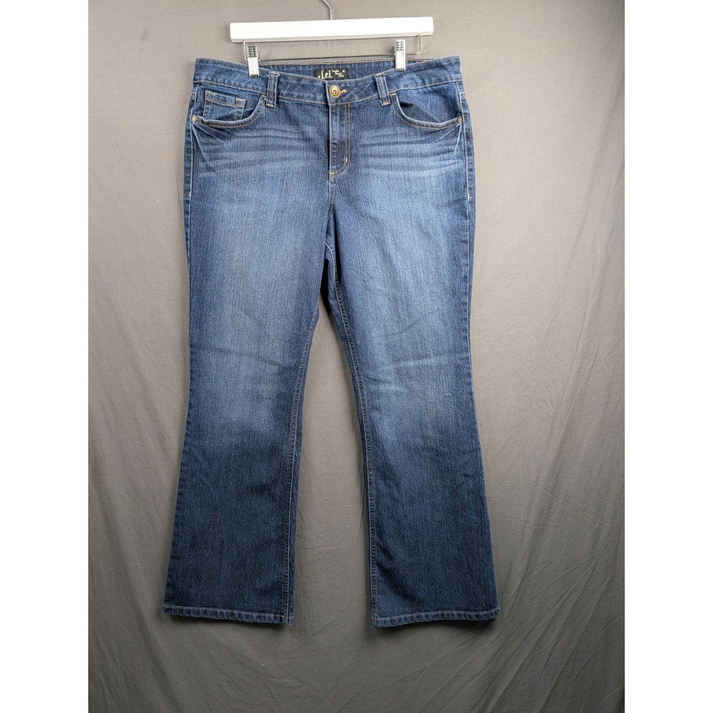 L.E.I.‎ Sophia Hipster Flare Jeans Blue Denim Junior 17